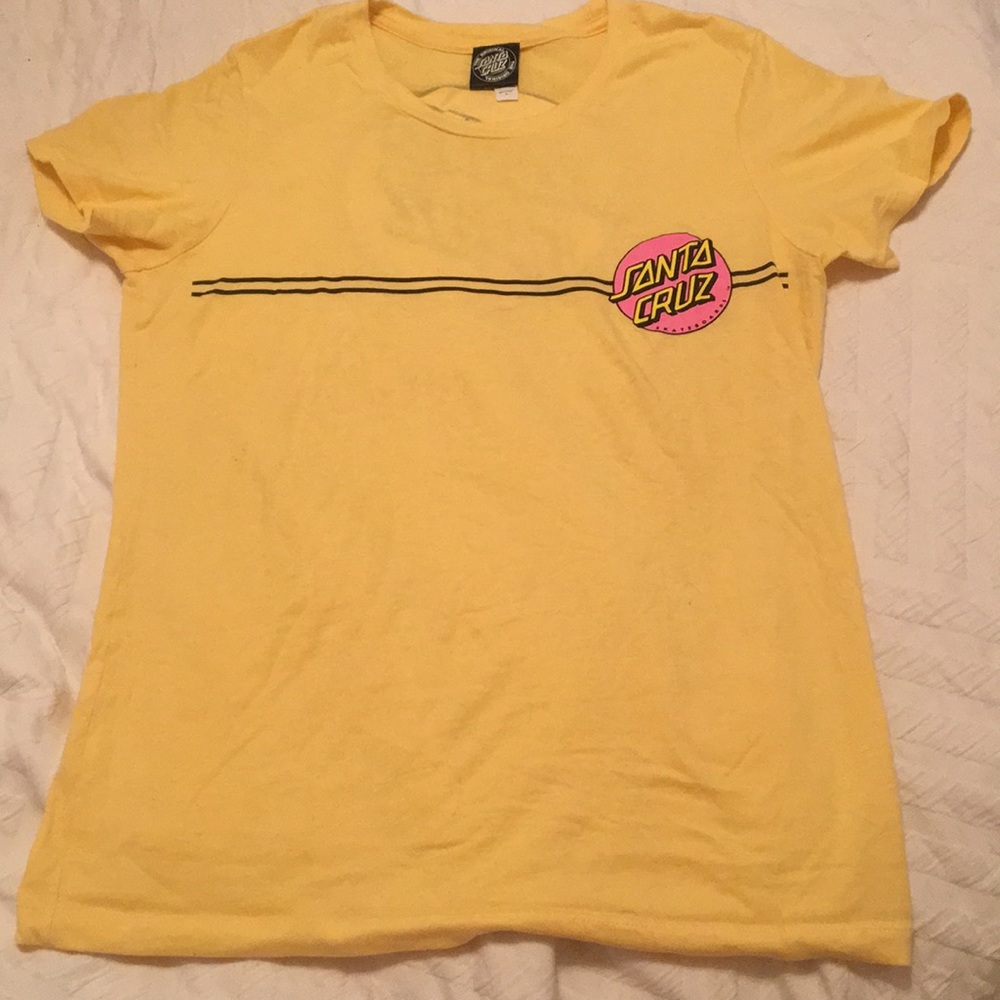 Yellow form fitting Santa Cruz top